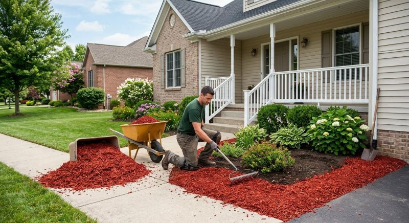 Red Mulch Installation in Ventura County, CA